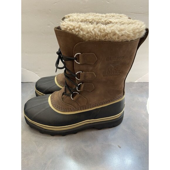 SOREL Caribou Size 11 Bruno Waterproof Men's Snow Boots Barn Snow Warm Faux Fur - Picture 2 of 10